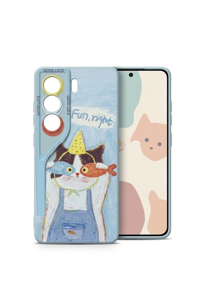 Nezih Case Tecno Camon 40 ile Uyumlu Kamera Korumalı Desenli Silikon Kılıf