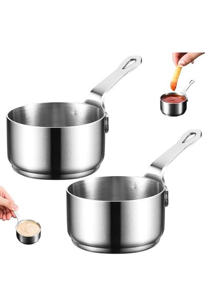 Yelajoy 2PCS Mini Sauce Pans, Stainless Steel Non-stick Mini Saucepan with Ha...