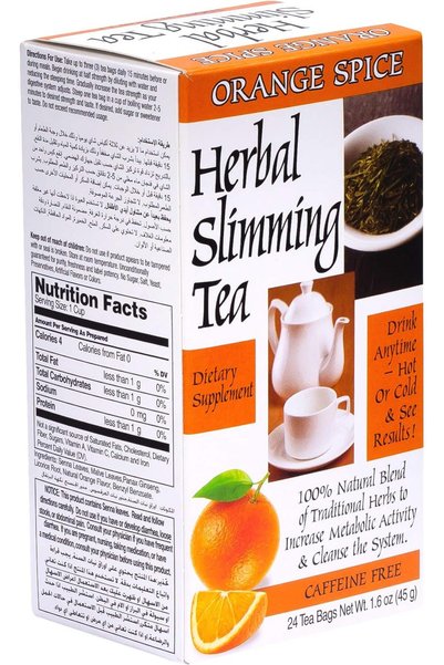 21st Century Herbal Slimming Tea Orange | Caffeine-Free Senna Herbal Blend for Digestive Cleanse, Metabolism & Weight Management | 24 Tea Bags