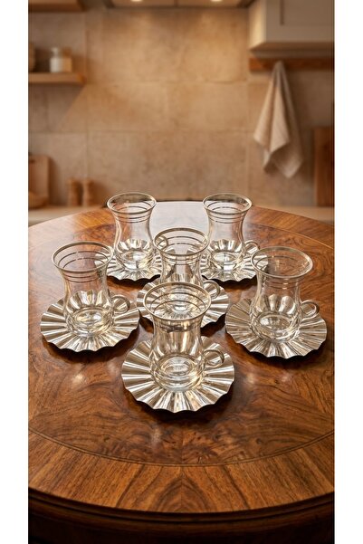 AR HOME 12 Piece Tea Set Glass+Steel