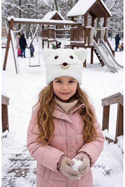 LAGRANZE Fluffy, Figured Children's Beret for Girls Aged 4-8