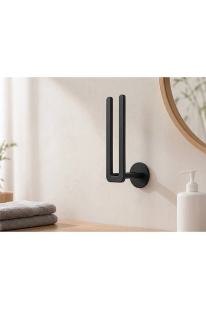 nesebutik Black Double Rod Hairpin Organizer Rack - Bathroom and Bedroom Orga...