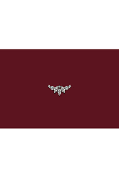 Titanyum Seri Zirkon Taşlı Piercing 8 mm | Tragus, Helix, Conch ve Flat Kulak Piercing