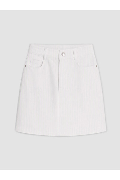 LC Waikiki White Girls' Gabardine Skirt