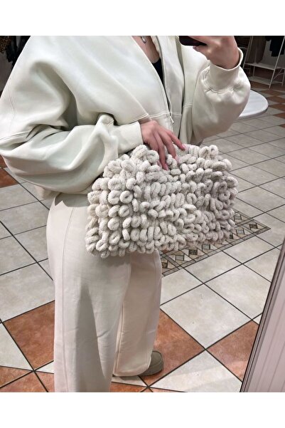 ARTTMACRAME Puffy Knitted Handbag Women's Handmade Stylish Daily Bag Modern D...