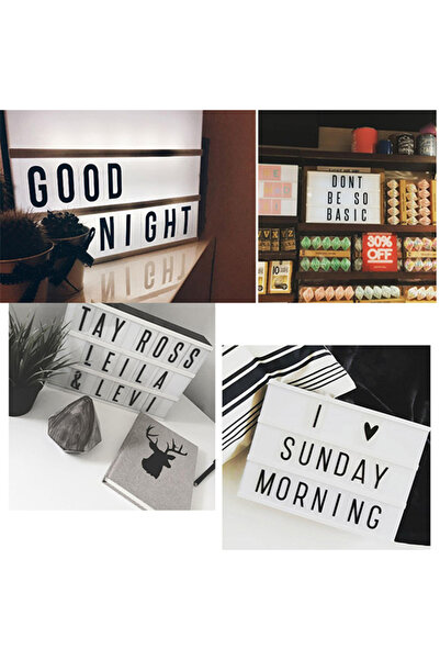 NEBİL HOME A4 LED Işıklı Yazı Panosu Lightbox – Harf ve Sembollü Dekoratif Mesaj Panosu 30x22 cm