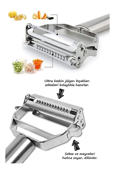Generic Brand Stainless Steel Vegetable Fruit Julienne Peeler & Chopper 17 cm