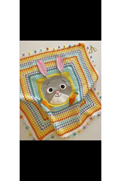 ARTTMACRAME Hand Knitted Baby Blanket 100X100 cm |   Knitted Baby Blanket |  ...