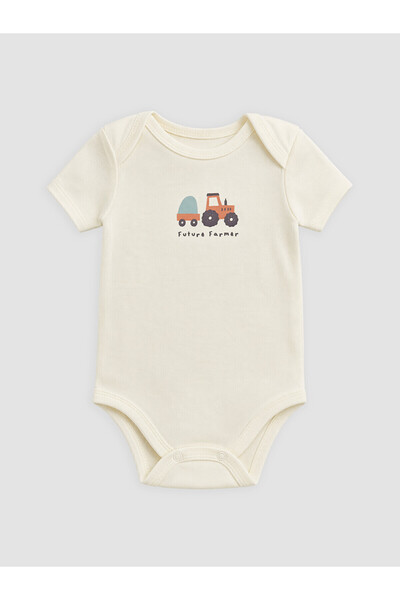 LC Waikiki Two Mt Shop Quality Lcw Baby Beige Baby Boy Printed Snap Fastener ...