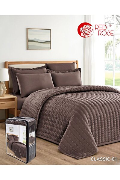 Red Rose مفرش مضغوط صيفي 6 قطع -خفيف مايكروفيبر ناعم مقاس 240*220