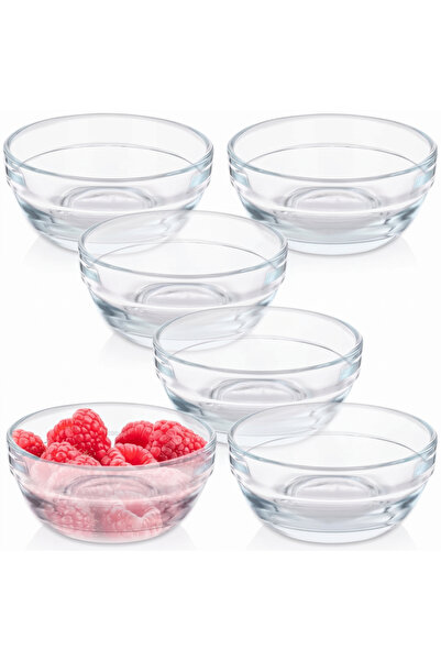 OEM Set de 6 boluri din sticlă transparentă pentru sosuri, 80 ml, boluri mici...