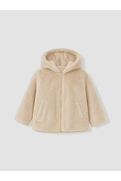 LC Waikiki Girl's Faux Fur Coat with Hood (W6)