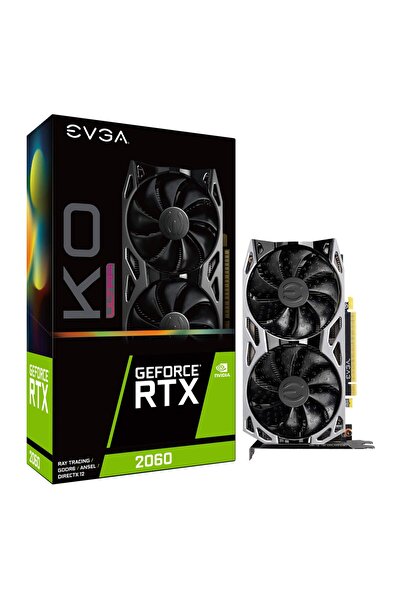 Evga GeForce RTX 2060 KO Ultra Oyun, 06G-P4-2068-KR, 6 GB GDDR6, Çift Fan, Me...