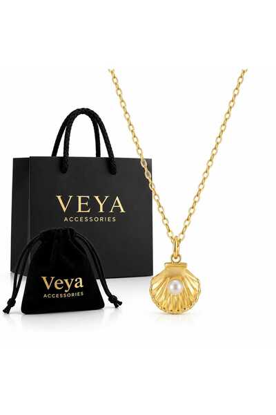 VEYA قلادة نسائية بتعليقة صدفة ولؤلؤة بتصميم أنيق للمناسبات والإطلالات اليومي...