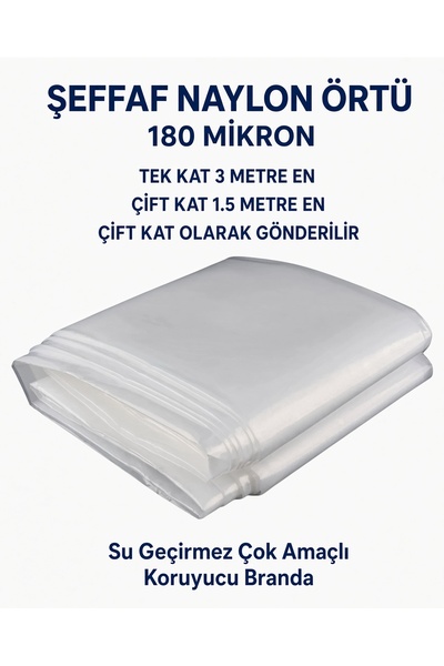 Blue Home Şeffaf Naylon Örtü Branda 180 Mikron - Tek Kat 3 Metre / Çift Kat 1...