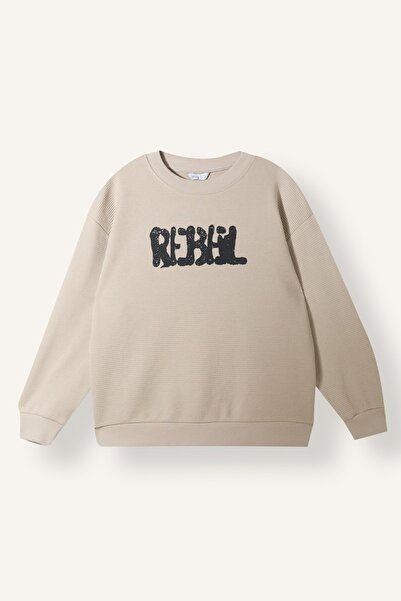 DeFacto Oversize Crew Neck Rebel Printed Sweatshirt for Boys I3168A826Wn