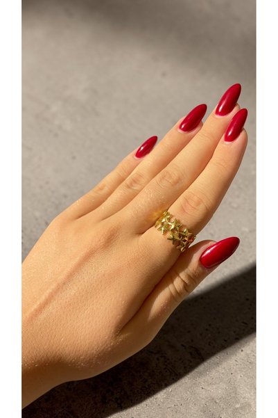 AUREON GOLD Elegant Design Steel Ring
