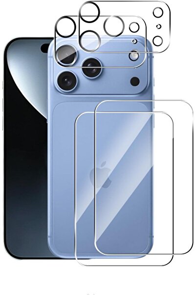 aheaks iPhone 18 Pro Nano Cam Arka Kapak ve Lens Ekran Koruyucu Nano Cam Kılı...