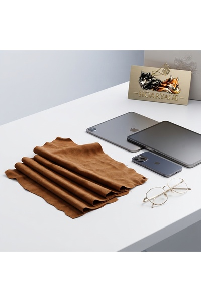 hoaryage Hakiki Güderi Deri Tablet, Telefon, Gözlük ve Ekran Temizleme Bezi (...