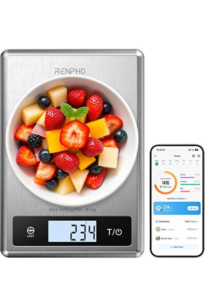 RENPHO Cantar SMART Digital Nutritional de Bucatarie Calibra 1 , Bluetooth, C...