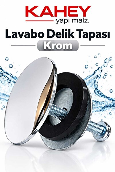 KAHEY Lavabo Batarya Delik Kapatma Tapası Paslanmaz Krom Modern Tasarım
