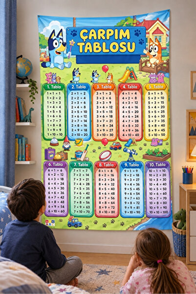 Vagonik Cartoon Themed Multiplication Table |   Children's Room Wall Covering