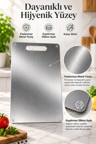homexs Stainless Steel Kitchen Cutting-Chopping Board 30X18