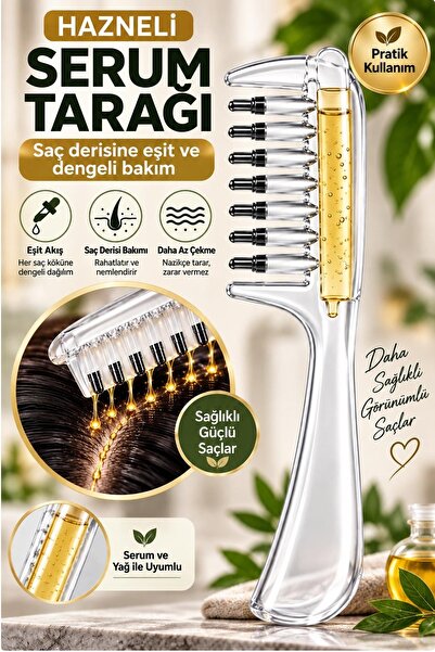 Kitchen Beauty Serum Hazneli Saç Tarağı Hazneli Saç Derisi Bakım Yağ Serum Ta...