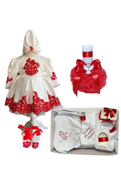 Botez cu Alina Set complet botez fetita Andreea –rosu cu tematica ingeras