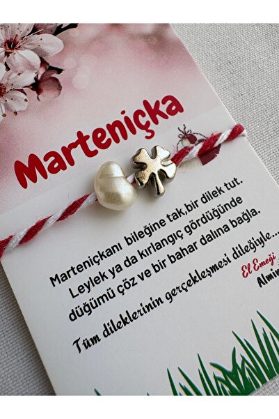 Almin Marteniçka İnci Yonca Şans Bilekliği