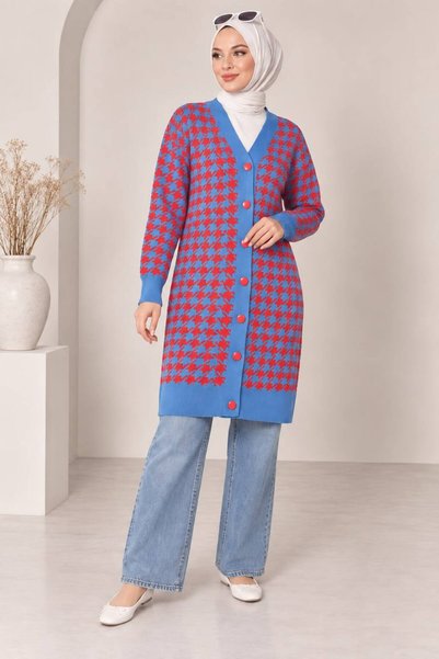 MAY MARA Women's Jacquard Knitwear Long Cardigan