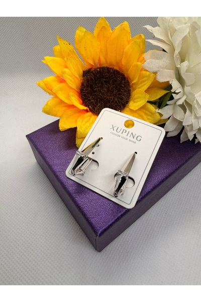 XUPING JEWELRY Zircon Stone Prism Ring Model Steel Earrings