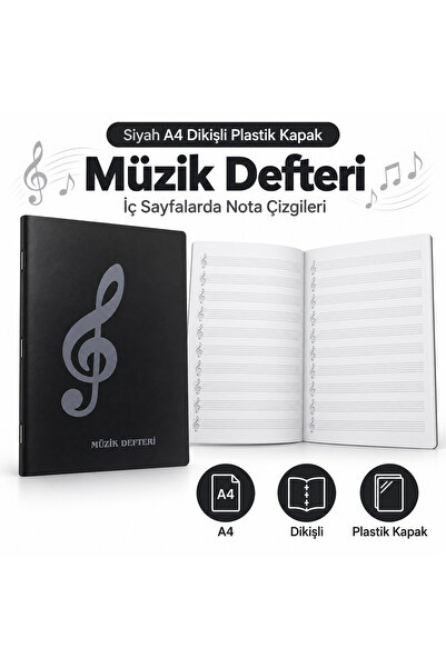 FLY COLOR A4 Müzik Defteri 40 Yaprak Dikişli Plastik Kapak