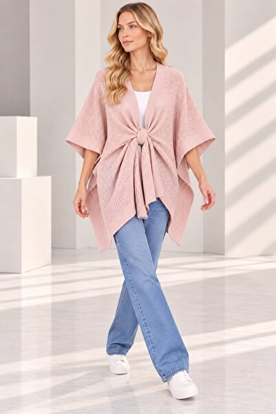 MAY MARA Women's Poncho Model Jacquard Cardigan