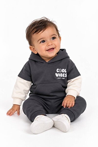 İŞLERKİDS Erkek Çocuk 2'li Takım Kapüşonlu Sweatshirt Eşofman