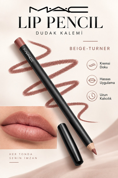 M.A.C Lip Pencil - Beige Turner Feathered Beige Creamy Long-Lasting Lip Pencil