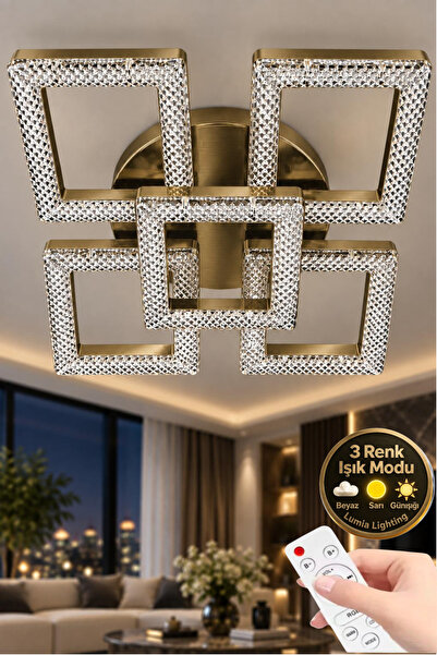 Lüxev Lighting Kare Model 5"li Eskitme 3 Renk Modu Ledli Modern Tavana sıfır ...