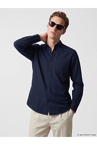 LC Waikiki I Dar Slim Fit Long Sleeve Gabardine Men's Shirt from Freezen Store