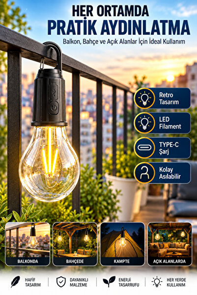 ÇARŞI HANEM Taşınabilir Güneş enerjisi Ve Solar USB Şarjlı Led Ampül Outdoor ...