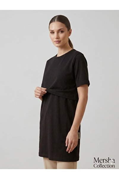 Mersha Collection Mersha Cotton T-Shirt with Nursing Feature - Maternity Moth...