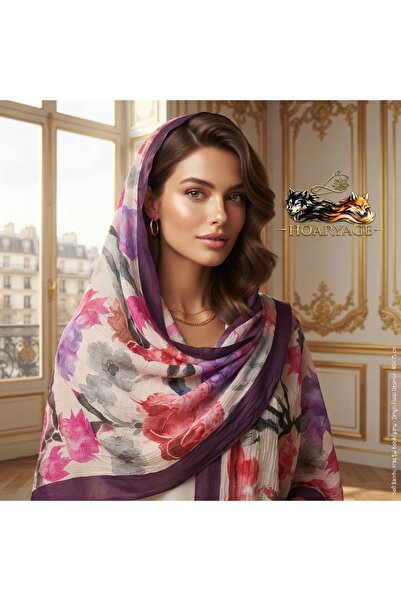 hoaryage مجموعة شالات بامبو سوفت كراش - أنماط زهرية غنية - 80x175 سم