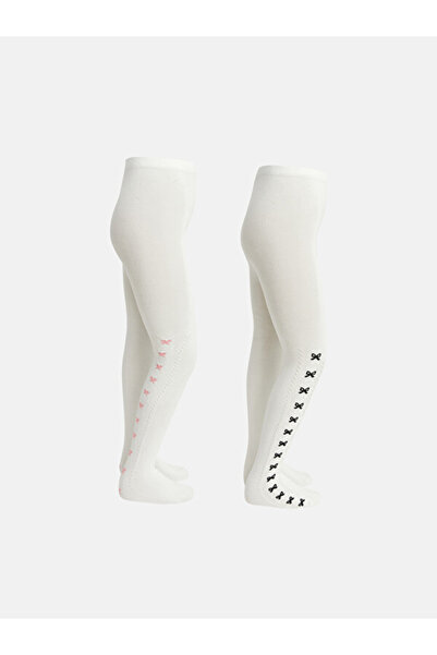 LC Waikiki I Bowknot Embroidered Girls' Pantyhose 2-Pack from Freezen Store