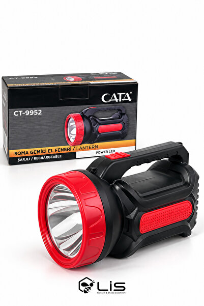 Cata CT-9952 Şarjlı Güçlü Gemici Led El Feneri Kamp Lambası Power LED Acil Du...