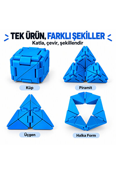 İKONİXPET Fidget Cube Puzzle Dönüşebilen Sonsuz Küp Stres Oyuncağı Zeka ve Be...