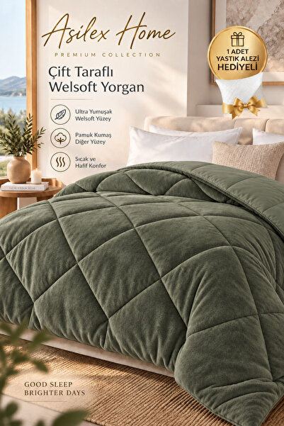 Asilex Home Collection Çift Kişilik Premium Welsoft Yorgan Çift Taraflı Pamuk...