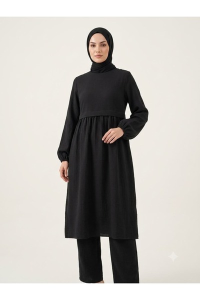 Mersha Collection طقم تونيك مفصل للرضاعة الطبيعية من ميرشا موسلين - ملابس فتر...