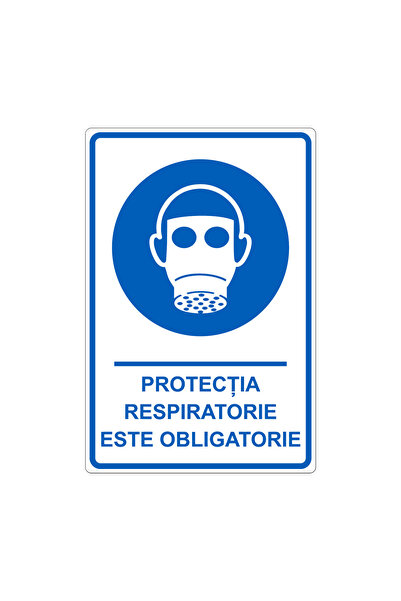 PAS Indicator Protecție respiratorie obligatorie, placa PVC rigid 4 mm, 20 x 30 cm