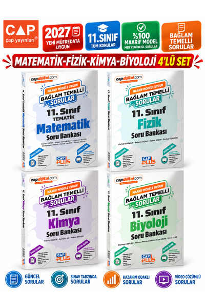 Çap Yayınları ÇAP 2027 11.Sınıf Matematik-Fizik-Kimya-Biyoloji %100 Maarif Mo...