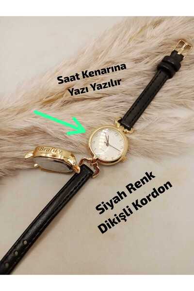 Brality (KİŞİYE ÖZEL YAZI YAZILIR) , Modern Tasarım Vintage Gold Renk Yuvarla...