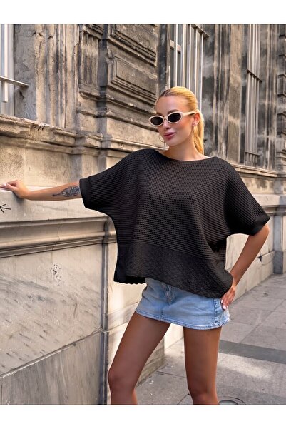 Şeker Portakalım T3379 Mesh Knit Sweater with Lace on the Bottom